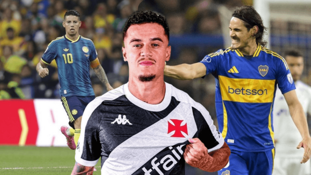 Cracks sudamericanos sin club: James Rodríguez, Cavani, Coutinho y otros buscan cerrar su etapa